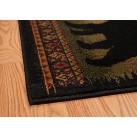 Segma Black Bears Rug, 1.10 by 3-Feet