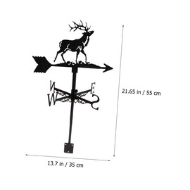 Cabilock Christmas Weathervane Vintage Decor Elk Decor Statue Decor Christmas Reindeer Figurines Elk Garden Decor Farmhouse Weathervane Iron Windmill Decorative Weather Vane Lawn Weathervan