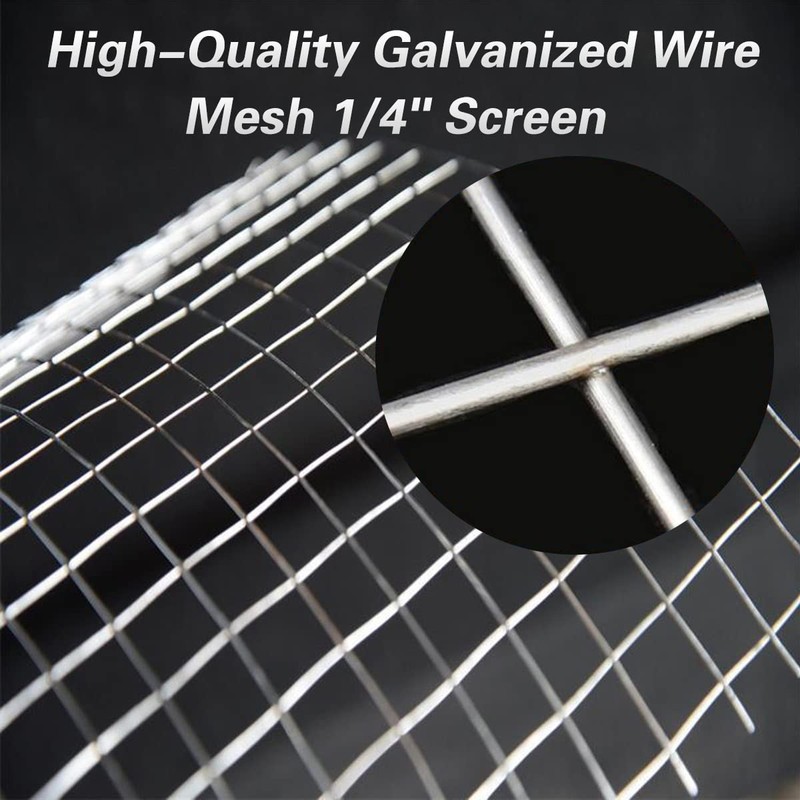 Hardware Cloth 8'' x 20' 1/4 in Galvanized Wire Mesh