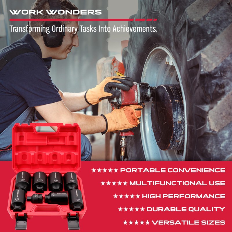 3/8" Drive Impact Socket Set - 49-Piece SAE (5/16 to