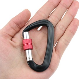 Carabiner, New Version Locking Carabiner, 36.5 lbs (12 kg) (264 lbs) D-Ring, Sling, Climbing Button, CE Certified, Rock Climbing Carabiner, Ultra Lightweight, 1.5 oz (27 g), Aerial Work, Self-Locking,