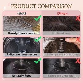 ISTGIFT Hair Toppers for Women Real Human Hair, Bangs Hair Clip 360° 3D Cover no Bangs Hair Extensions, Hair Topper Hair Pieces for Women (Honey Blonde Mixed Light Brown)
