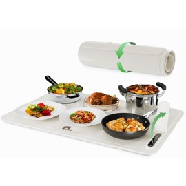 EconoHome Electric Warming Tray - Full Surface Electric Powered Food Warming Mat - Fast Heating, Rollable & Portable 3 Heat Levels Warming Tray, Food Warmer for Parties, Gatherings, Everyday Use