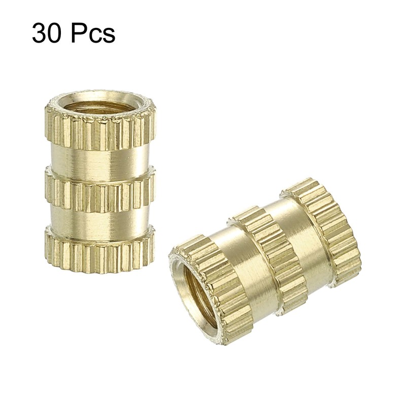 sourcing map Knurled Insert Nuts, 30Pcs M5 x 10mm(L) x