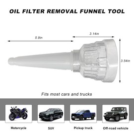 DXNQ Oil Filter Removal Funnel Tool, Engine Oil Change Tool Spill Free Oil Funnel for Automotive Use, Oil Filter Remover Funnel for Oil Draining and Oil Filling, Car Accessories