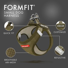 EzyDog Dog Harness for Small Dogs - FORMFIT Vest Made of Breathable 3D Air Mesh - Lightweight, Adjustable, Reflective, with Robust D-Ring (2XS, Pink)