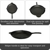 IMUSA 12in Cast Iron Preseasoned Skillet with Helper Handle