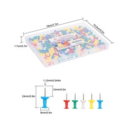PAPERPAL 280 chinchetas de Colores Surtidos para Tablero de Corcho, chinchetas de Colores para Colgar en la Pared, chinchetas para Oficina, Escuela y Uso Personal, Tachuelas de tamaño estándar