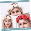 BIUDECO Delicate Simulation Flower Garland Bridal Headpiece Hairband Wedding Accessory