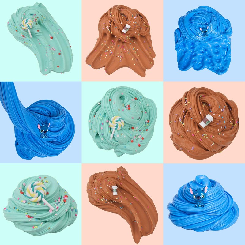 Slime Kit with 3 Pack Butter Slimes,Candy,Blue Scented Slime Kit