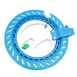 Hsthe Sea Kite Reel Winder 7 inch Dia ABS Winding Reel Grip Wheel Handle With 300m Kite Line And Lock Function Professional Outdoor Kite Accessories for Kids/Teens (Blue)