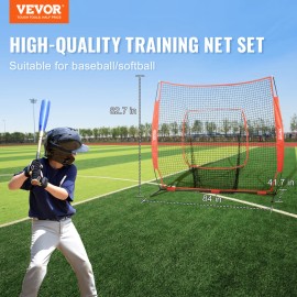 VEVOR 7x7 ft Baseball Softball Practice Net Hitting Batting Training Carry Bag