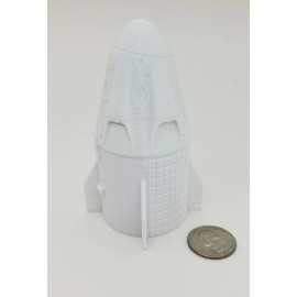 ErnicShop 3D Printed 1/80 SpaceX Dragon Rocket 4" White PLA Plastic