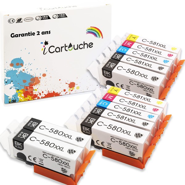 icartouche Ink Cartridges Compatible with Canon PGI-580 XXL CLI-581 XXL
