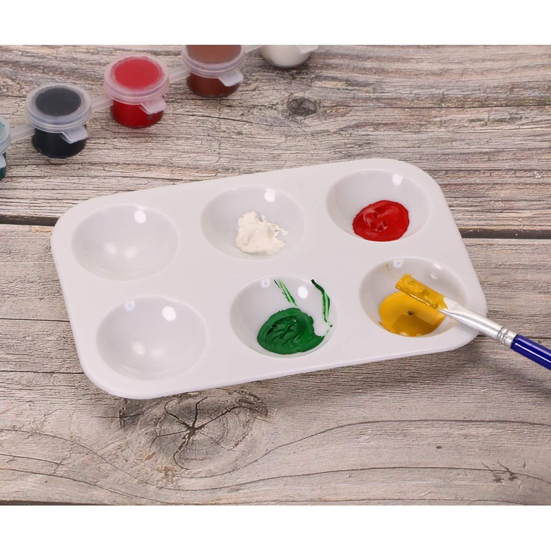 Penta Angel Art Paint Tray Palette 3Pcs 6 Well Plastic