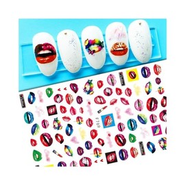 Heart Love Nail Sticker Arrow Valentine Day Love Lock Key Red Lips F769 Nail Wraps Art Stickers Manicure Supplies for Women for Home Nails Full Long Lasting Easy Apply and Remove