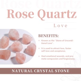 Rockcloud Pack of 4 Round Crystal Stone Drawer Knobs Rose Quartz Reiki Healing Cupboard Wardrobe Cabinet Door Pull with Screws Home Decoration