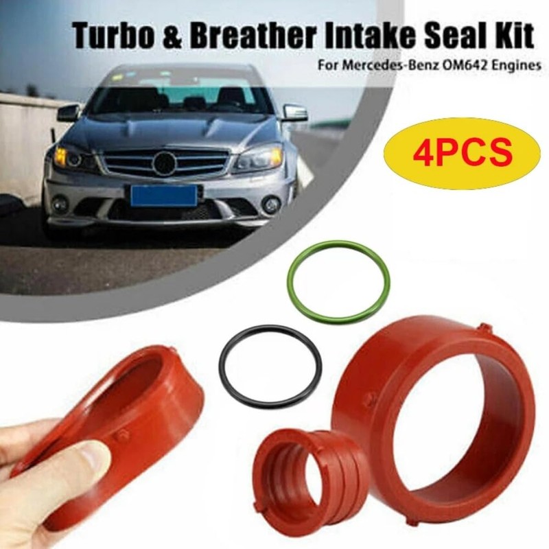 4pcs For Mercedes OM642 Turbo & Breather Intake Seal &