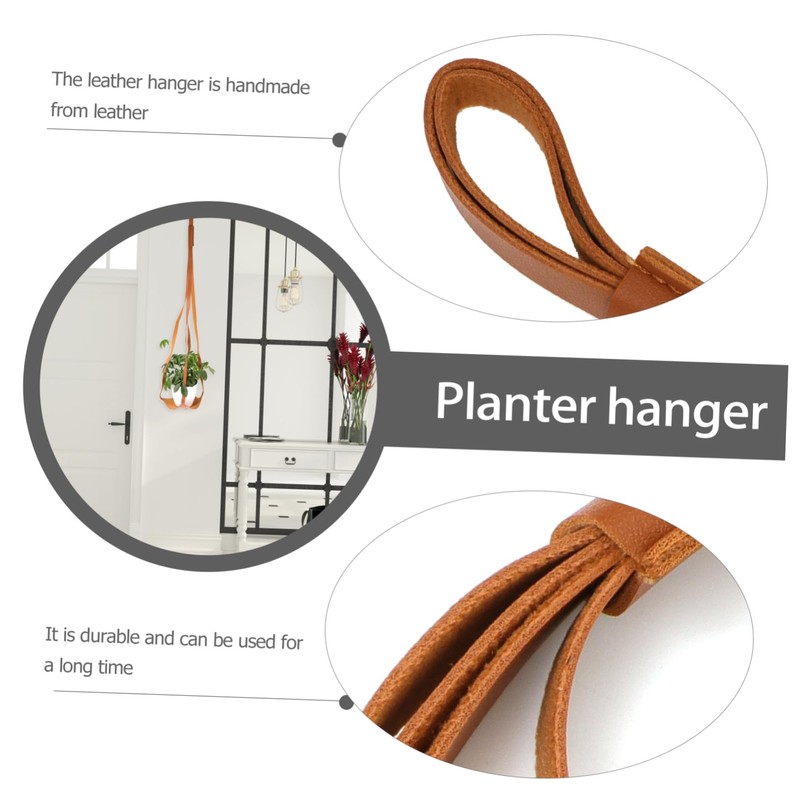 NOLITOY Hanging Planter Leather Sling for Use Flower Pot Holder