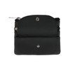 CTM Women's Leather Coin Purse with Front Pocket, Black