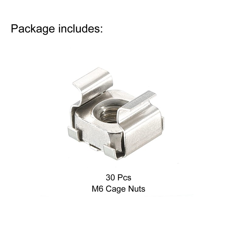 PATIKIL M6 Cage Nuts 201 Stainless Steel for Server Rack