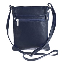 Girly Handbags Womens Genuine Leather Shoulder Bag Small Cross Body Messenger Soft Leather Vera Pelle Phone Holder Holiday - Navy