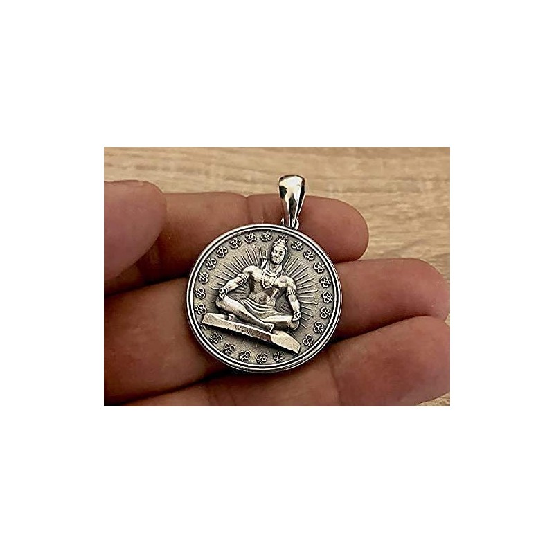 Shiva Yoga Aum Om Ohm Symbol Pendant 925 Sterling Silver