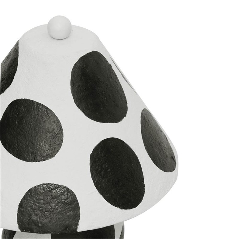 Pemberly Row Contemporary Black and White Papier Mache Table Lamp