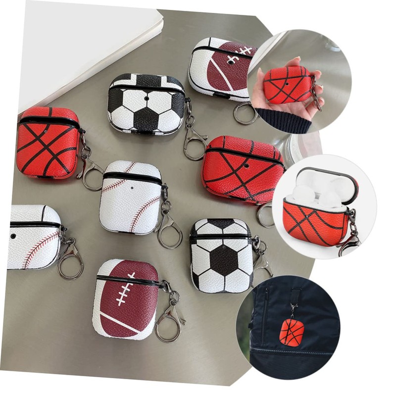 SHINEOFI Shockproof Earphone Protective Case for Wireless Earbuds Lightweight Basketball