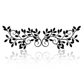 ESTART 2 Pieces Metal Tree Leaf Wall Decor Vine Olive Branch Leaf Wall Art Ornament Wall Hanging Sign for above Door, Living Room, Office, Indoor and Outdoor Decoration (Black)
