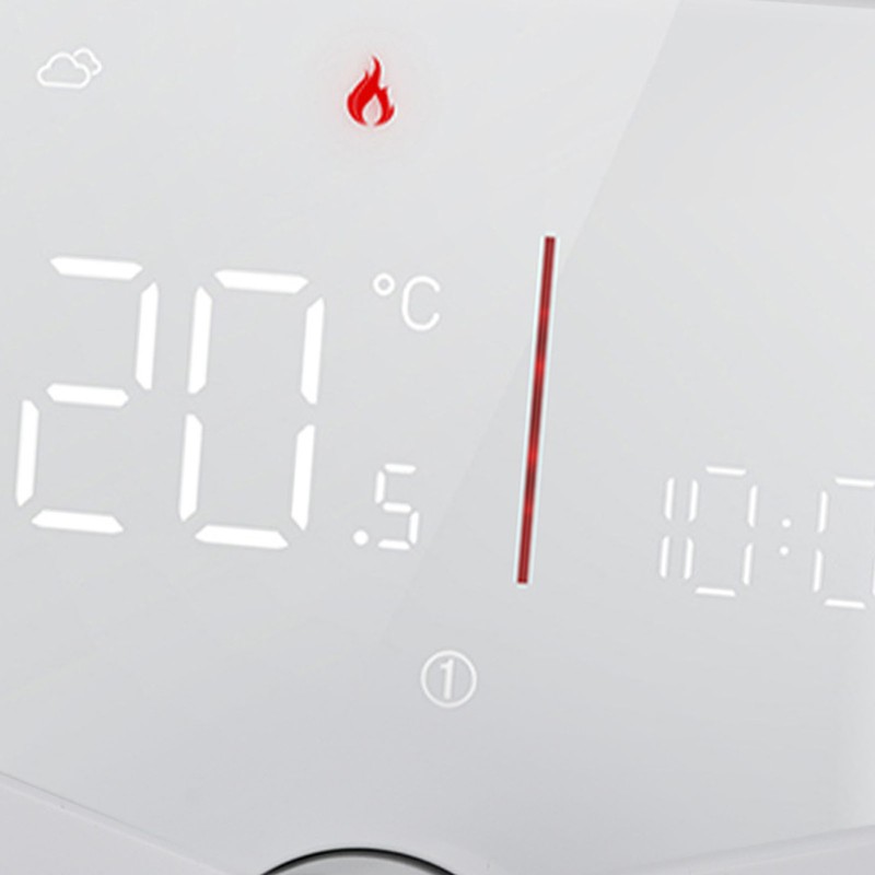 Smart Digital Thermostat 5A AC 95‑240V IP20 White Adjustable Backlight