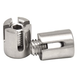 DollaTek 5-Pack Stainless Steel Cross Cable Clamps Wire Rope Cross Clamp for Cable Railing T316 Marine Grade Wire Rope Trellis Cross Clip - 3mm