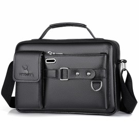 AUERQXZ Portafolios Para Hombre Piel Maletin,Maletin Impermeable para Hombre,Maletin Laptop,informal de negocios Bolso Cruzado Hombre,para Oficina, Negocios, Viajes, Universidad(28 * 19 * 5.5cm)