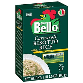 Riso Bello Italian Carnaroli Risotto Rice, Gluten-Free, 17.5 oz, Pack of 12, Premium King of Italian Rice, Perfect for Creamy Al Dente Risotto, High Starch Content, Vacuum Packed for Freshness