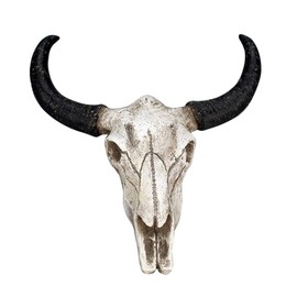 Bull Head Skull Wall Hanging Art Cow Skull Wall Plaque 3D Realistic Cow Skull Statue Skeleton Animal Head Wall Home Cow Skull Design Sculpture