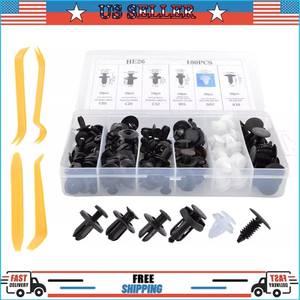 Unbranded 100PCS 4XTool Bumper Clips Auto Car Hole Plastic Rivets