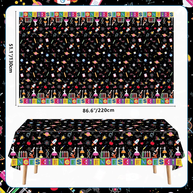 4Pack Scientist Theme Birthday Tablecloth Theme Birthday Party Supplies Mad