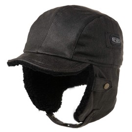 Comhats Oversize Waterproof 2XL XXL Black Pilot Cap for Men Winter Aviator Earflap Hat Adult Faux Leather Trapper Trooper Extra Large Big Heads