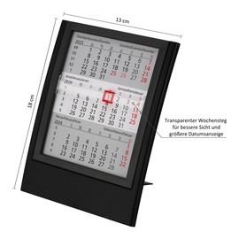 Tischkalender + 2026/2027 + Monatskalender 3 Monate Kalender Kalendarium Stehkalender Ausstellkalender Bürokalender 2 Jahr Jahre 24 Monat Monate Quer Büro Hoch – Made in Germany - Variante 4