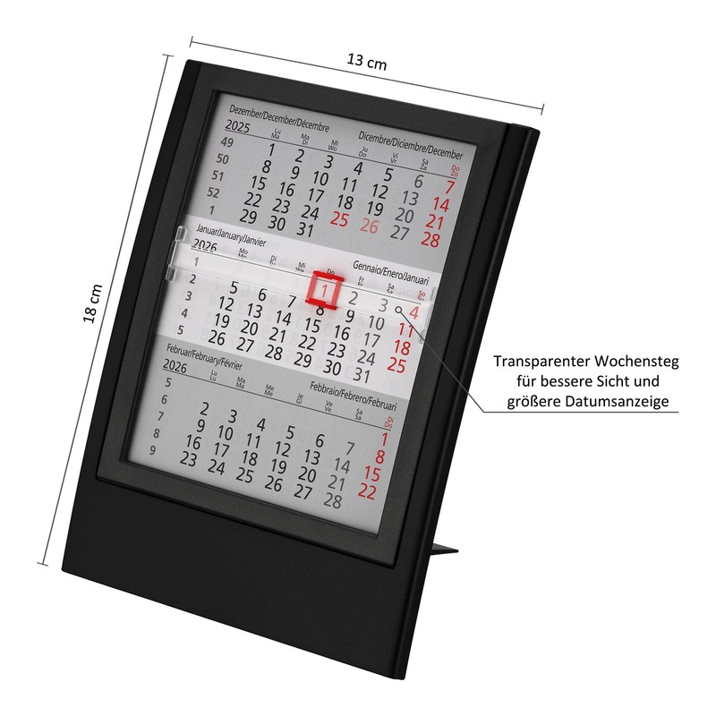 Tischkalender + 2026/2027 + Monatskalender 3 Monate Kalender Kalendarium Stehkalender