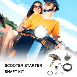 Kaimeilai Kickstarter Sprocket, 6 Pieces Kickstarter Shaft, Kickstart Intermediate Wheel Set Spring Repair Revision Set, for GY6 50cc 60cc 80cc 90cc 139QMB Motors Scooter