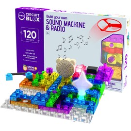 E-BLOX Building Blocks Circuit Kit 120 Projects, Build Your Own Sound Machine & Radio, Build Real Working FM Radio & Listen to Favorite Station, 8+