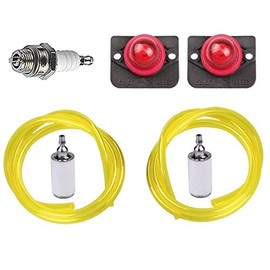 Hippotech 188-519 530038874 Primer Bulb and Fuel Line Filter Spark Plug for Poulan Weed Eater for Husqvarna for Craftsman Gas Trimmer Brushcutter