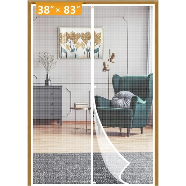 White Magnetic Screen Door Fits Size 38" x 83",