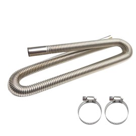 78.7 Inches Stainless Steel Exhaust Hose, 1 Inch Exhaust Extension, Flexible Tank Diesel Heater Accessories with 2 Hose Clamps, Gas Vent Hose Kit for Diesel Air Heater (78.7 inch)