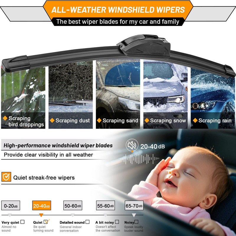 AUTOBOO 22 + 22 Windshield Wipers Replacement for F150 2025