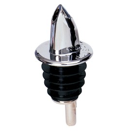 Spill-Stop 370-00 Chrome Plastic Pourer, Free-Pourer Style, Strong Molded Plastic with Soft Poly-Kork Fit, Durable Bar Liquor Bottle Pour Spout, Chrome Finish, Dozen Pack