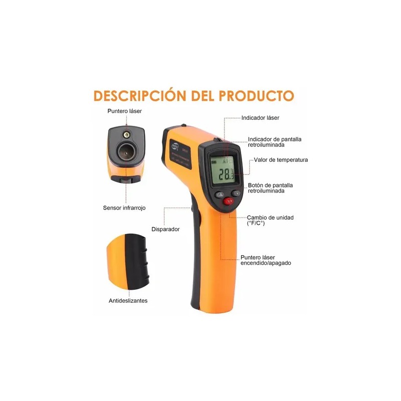 Termometro Digital Infrarrojo Ambiental Industrial -50-400°c