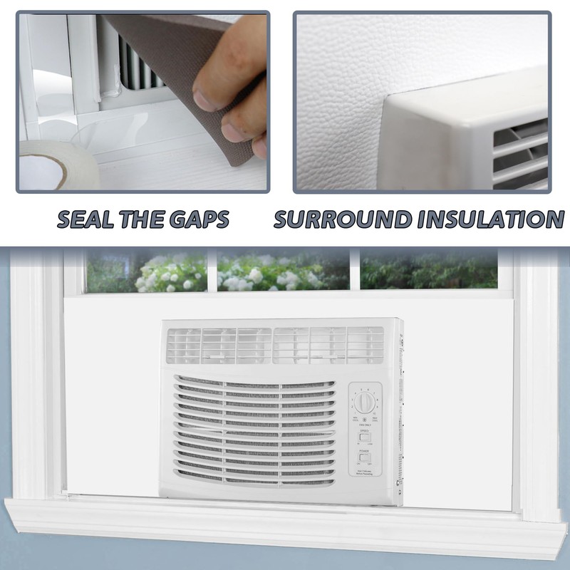 Flamorrow Window Air Conditioner Side Foam Panel, Full Surround Insulation