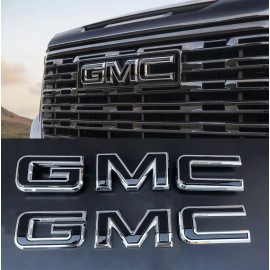 GMC NEW Front & Rear Emblem Chrome kit For 2019 - 2025 GMC Sierra 1500 2500HD 3500HD